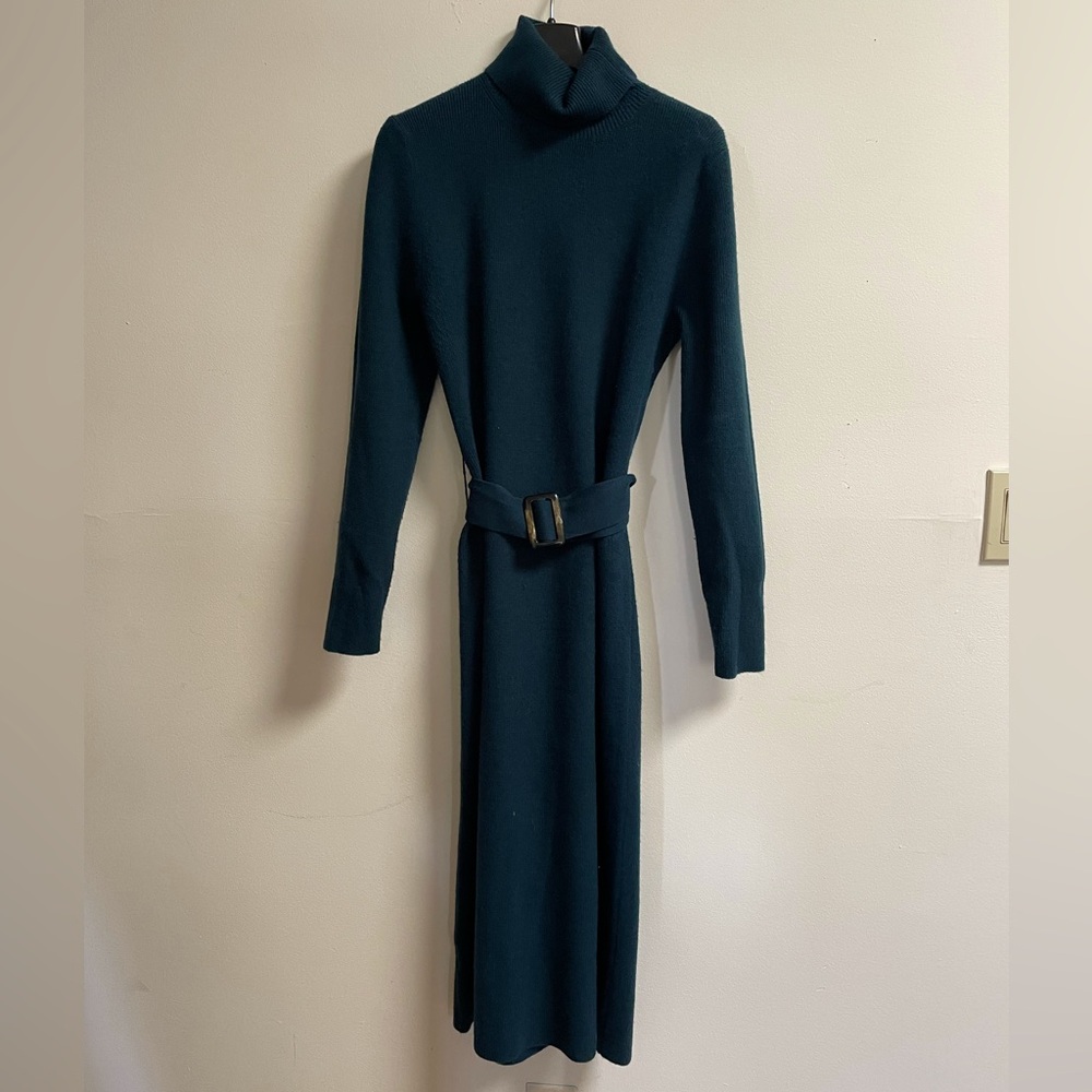 Ann Taylor Belted Turtleneck Sweater Dress